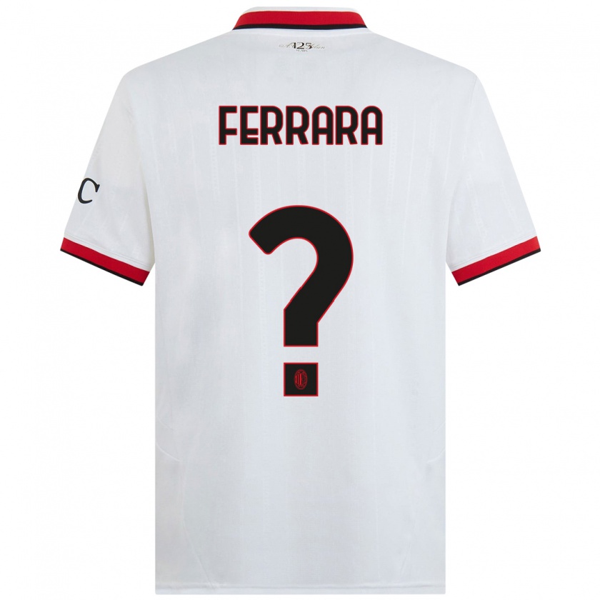 Kandiny Enfant Maillot Francesco Ferrara #0 Blanc Noir Rouge Tenues Extérieur 2024/25 T-Shirt