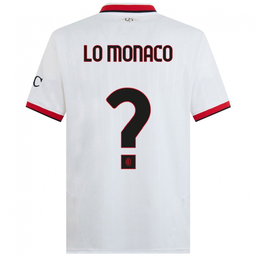 Kandiny Enfant Maillot Kevin Lo Monaco #0 Blanc Noir Rouge Tenues Extérieur 2024/25 T-Shirt