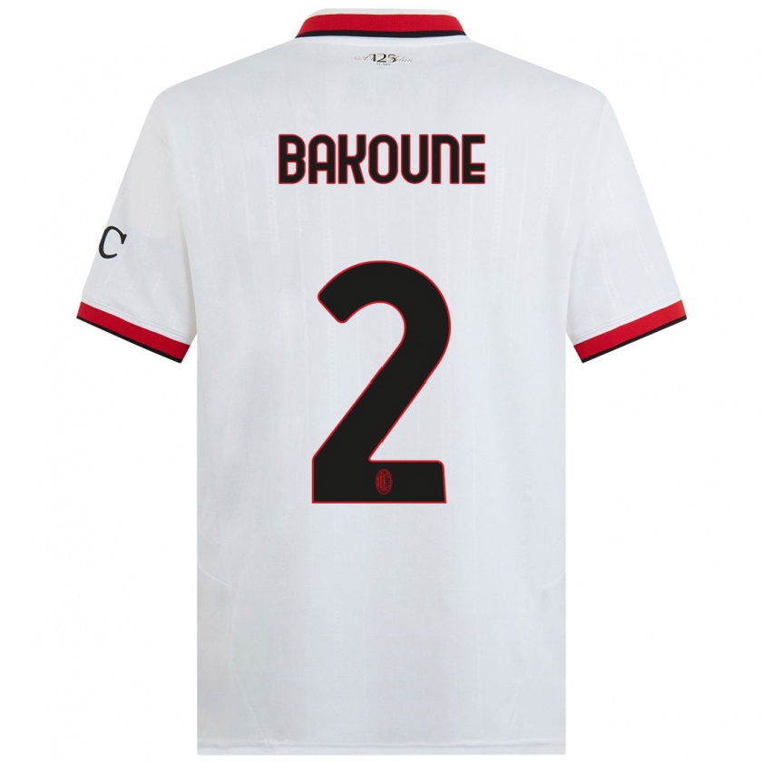 Kandiny Enfant Maillot Adam Bakoune #2 Blanc Noir Rouge Tenues Extérieur 2024/25 T-Shirt