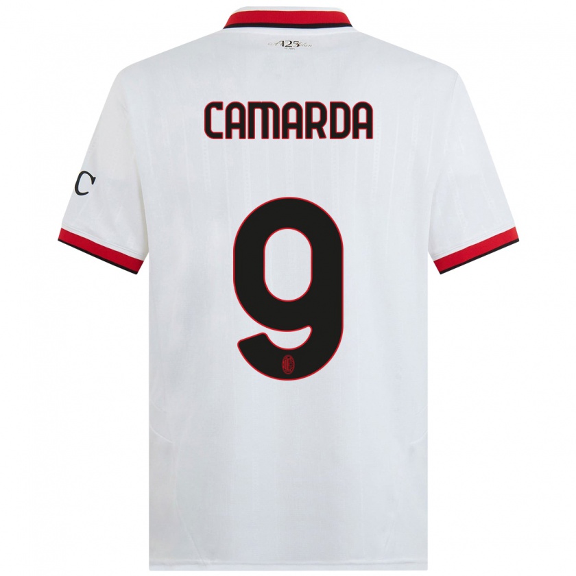 Kandiny Enfant Maillot Francesco Camarda #9 Blanc Noir Rouge Tenues Extérieur 2024/25 T-Shirt