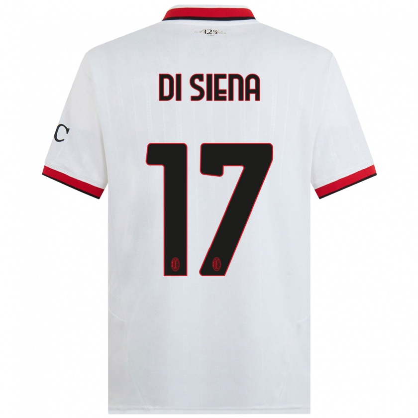 Kandiny Enfant Maillot Andrea Di Siena #17 Blanc Noir Rouge Tenues Extérieur 2024/25 T-Shirt