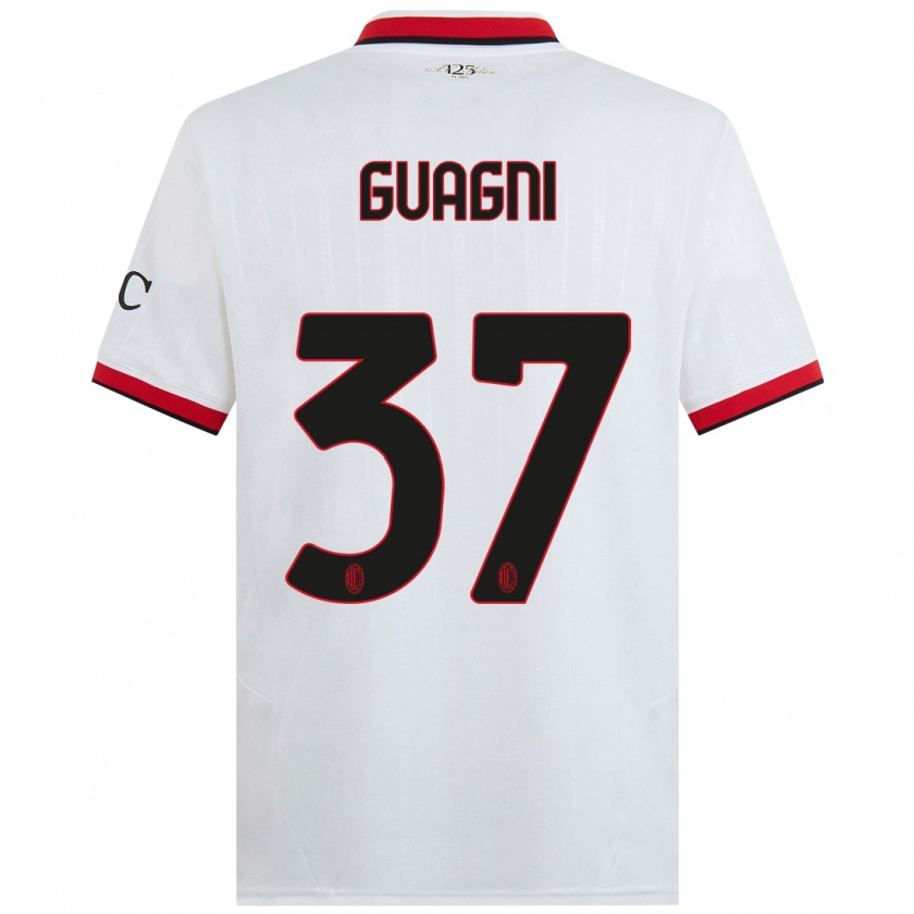 Kandiny Enfant Maillot Alia Guagni #37 Blanc Noir Rouge Tenues Extérieur 2024/25 T-Shirt