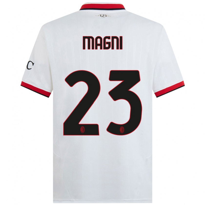 Kandiny Enfant Maillot Vittorio Magni #23 Blanc Noir Rouge Tenues Extérieur 2024/25 T-Shirt