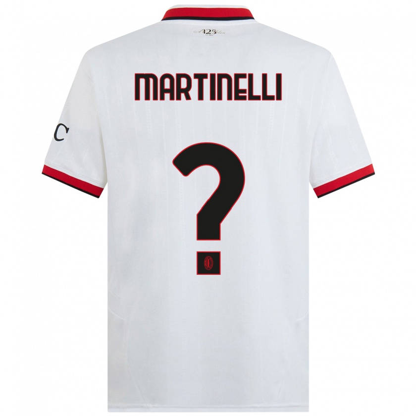 Kandiny Enfant Maillot Riccardo Martinelli #0 Blanc Noir Rouge Tenues Extérieur 2024/25 T-Shirt