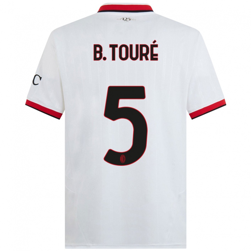 Kandiny Enfant Maillot Fode Ballo-Toure #5 Blanc Noir Rouge Tenues Extérieur 2024/25 T-Shirt