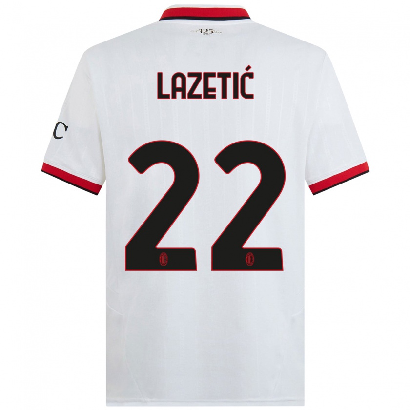 Kandiny Enfant Maillot Marko Lazetic #22 Blanc Noir Rouge Tenues Extérieur 2024/25 T-Shirt