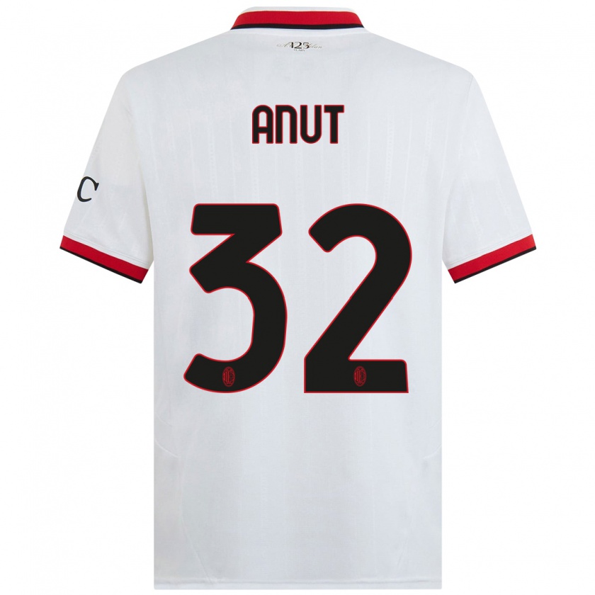 Kandiny Enfant Maillot Niccolo Anut #32 Blanc Noir Rouge Tenues Extérieur 2024/25 T-Shirt