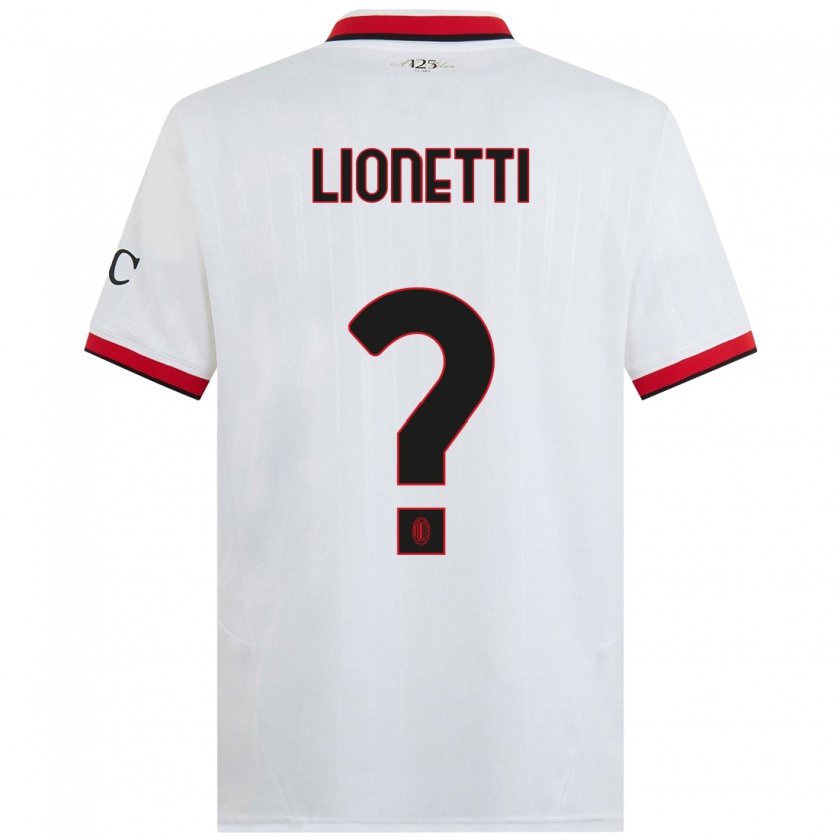 Kandiny Enfant Maillot Francesco Lionetti #0 Blanc Noir Rouge Tenues Extérieur 2024/25 T-Shirt