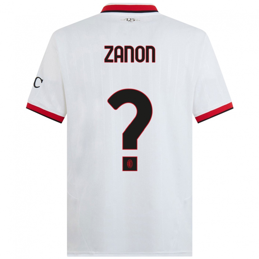 Kandiny Enfant Maillot Thomas Zanon #0 Blanc Noir Rouge Tenues Extérieur 2024/25 T-Shirt