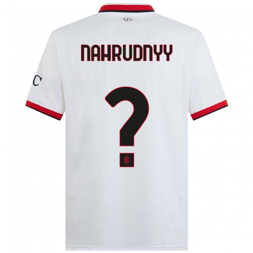 Kandiny Enfant Maillot Vladislav Nahrudnyy #0 Blanc Noir Rouge Tenues Extérieur 2024/25 T-Shirt