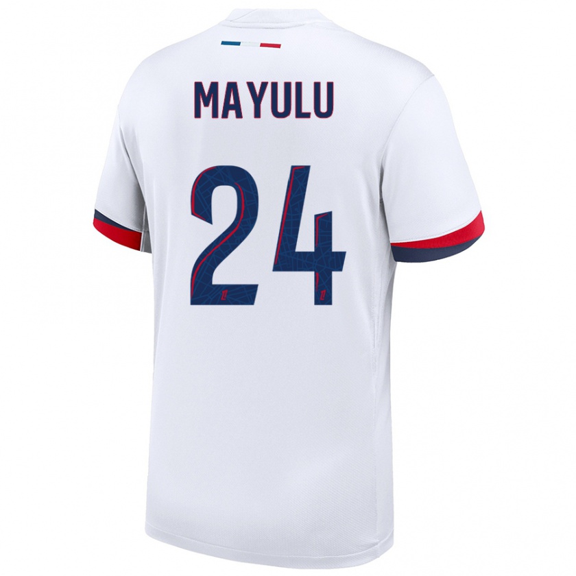 Kandiny Enfant Maillot Senny Mayulu #24 Blanc Bleu Rouge Tenues Extérieur 2024/25 T-Shirt