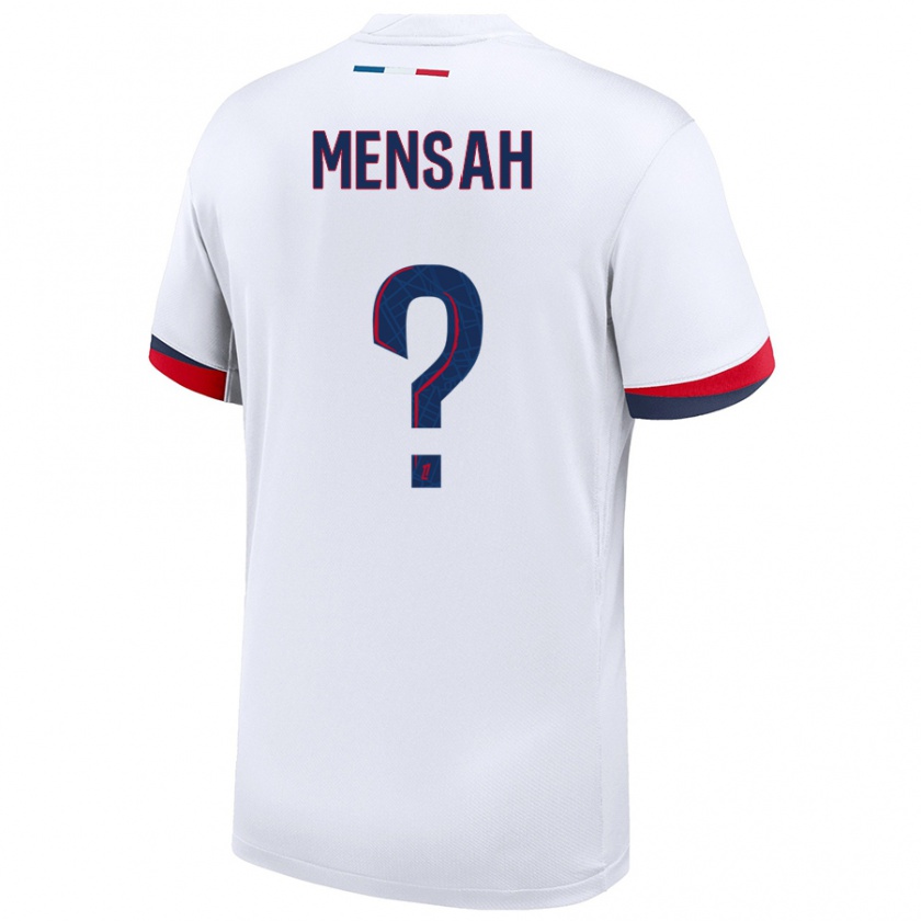 Kandiny Enfant Maillot Isaac Mensah #0 Blanc Bleu Rouge Tenues Extérieur 2024/25 T-Shirt