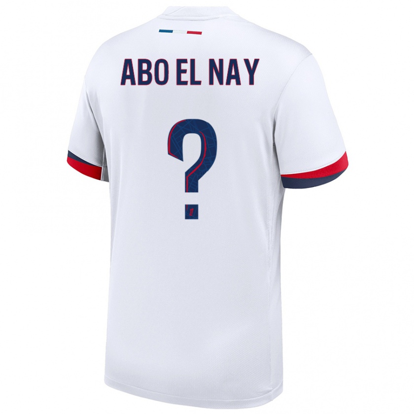 Kandiny Enfant Maillot Rayan Abo El Nay #0 Blanc Bleu Rouge Tenues Extérieur 2024/25 T-Shirt