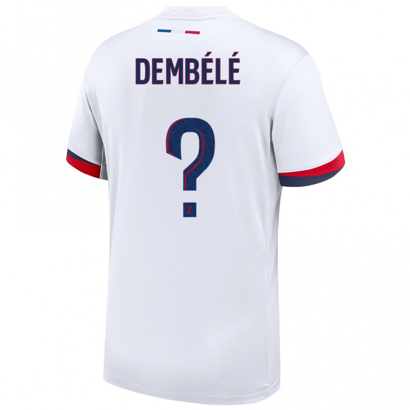 Kandiny Enfant Maillot Omar Dembélé #0 Blanc Bleu Rouge Tenues Extérieur 2024/25 T-Shirt