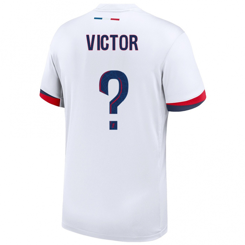 Kandiny Enfant Maillot Ayrton Victor #0 Blanc Bleu Rouge Tenues Extérieur 2024/25 T-Shirt