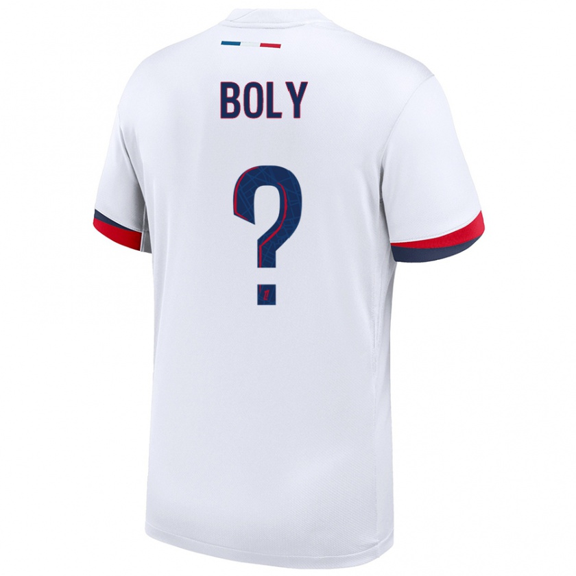 Kandiny Enfant Maillot David Boly #0 Blanc Bleu Rouge Tenues Extérieur 2024/25 T-Shirt