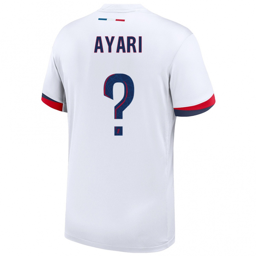 Kandiny Enfant Maillot Adam Ayari #0 Blanc Bleu Rouge Tenues Extérieur 2024/25 T-Shirt