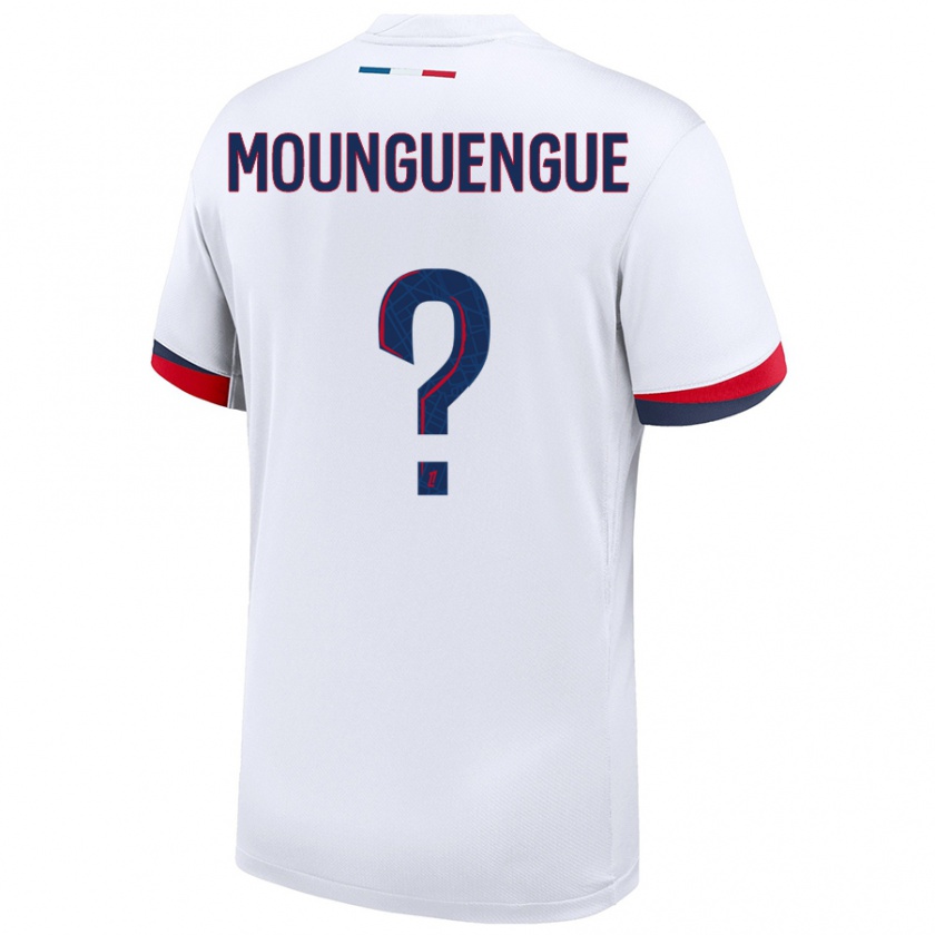 Kandiny Enfant Maillot Pierre Mounguengue #0 Blanc Bleu Rouge Tenues Extérieur 2024/25 T-Shirt