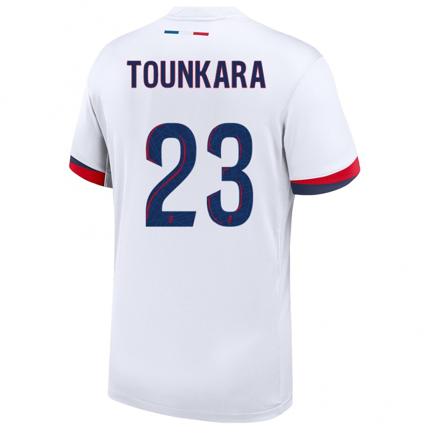 Kandiny Enfant Maillot Aïssatou Tounkara #23 Blanc Bleu Rouge Tenues Extérieur 2024/25 T-Shirt