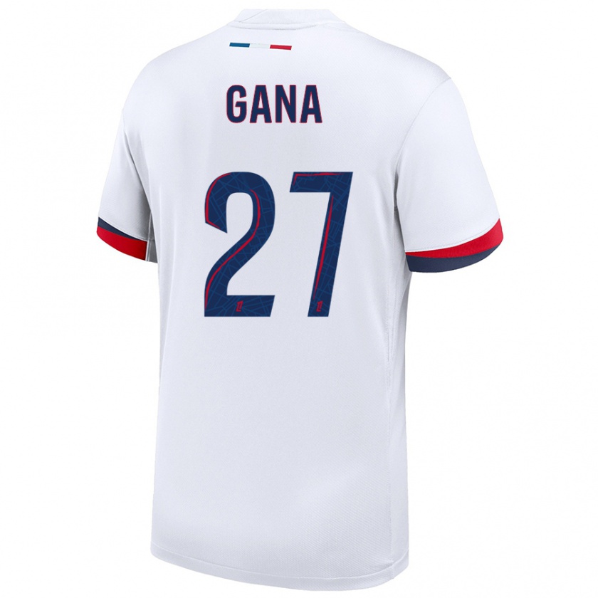 Kandiny Enfant Maillot Idrissa Gana Gueye #27 Blanc Bleu Rouge Tenues Extérieur 2024/25 T-Shirt