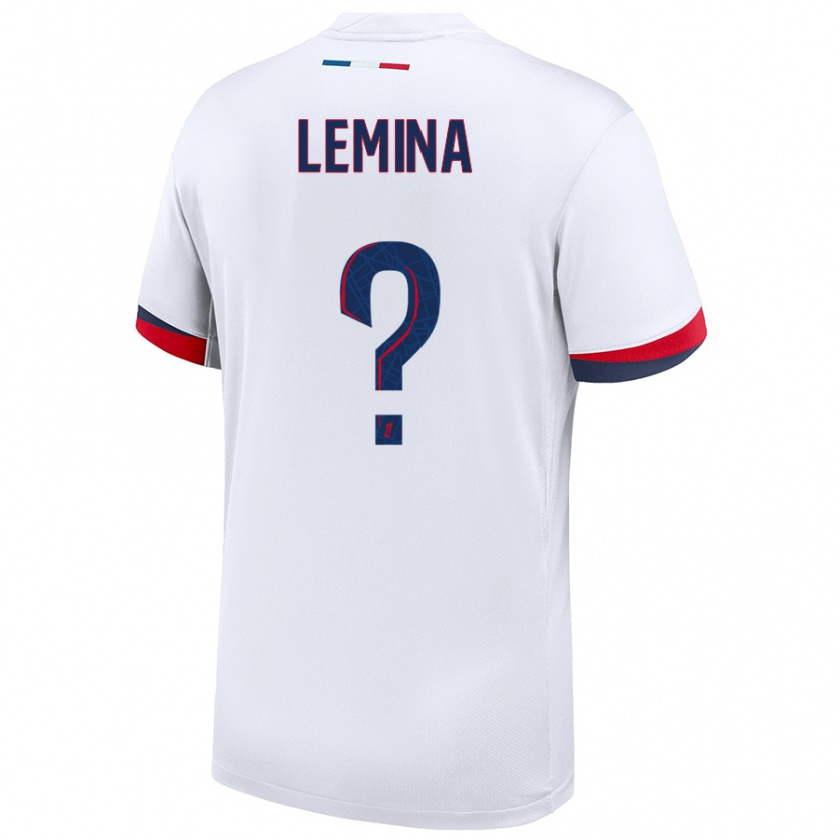 Kandiny Enfant Maillot Noha Lemina #0 Blanc Bleu Rouge Tenues Extérieur 2024/25 T-Shirt