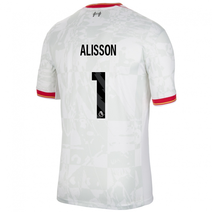 Kandiny Enfant Maillot Alisson #1 Blanc Rouge Noir Troisieme 2024/25 T-Shirt