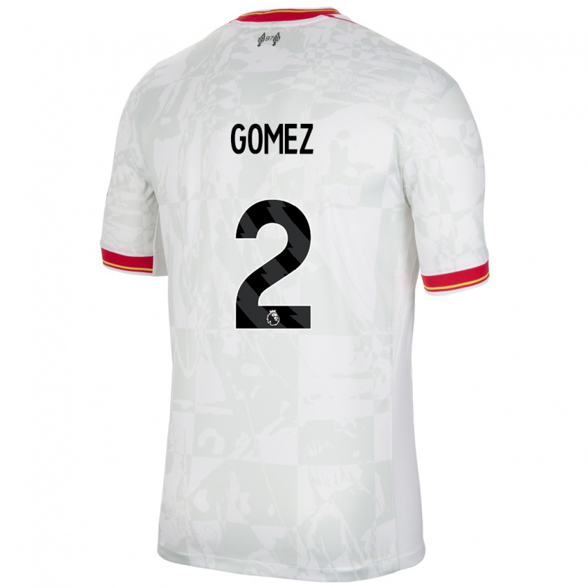 Kandiny Enfant Maillot Joe Gomez #2 Blanc Rouge Noir Troisieme 2024/25 T-Shirt