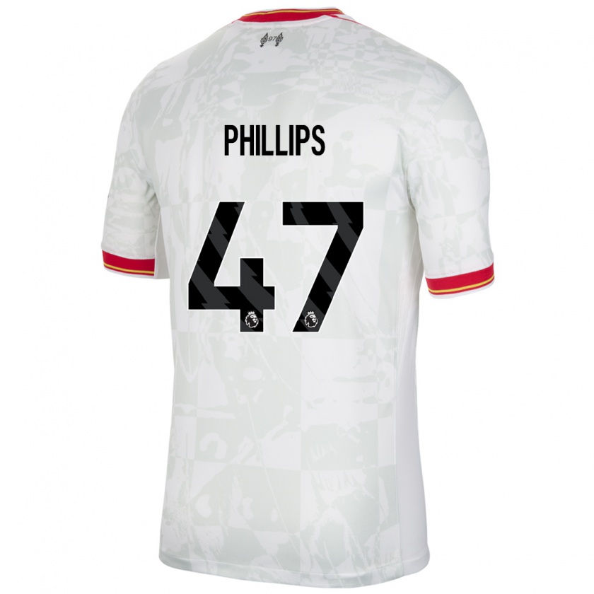 Kandiny Enfant Maillot Nathaniel Phillips #47 Blanc Rouge Noir Troisieme 2024/25 T-Shirt