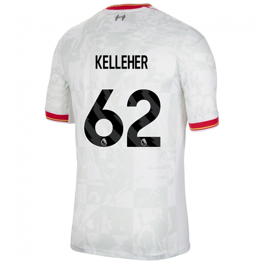 Kandiny Enfant Maillot Caoimhín Kelleher #62 Blanc Rouge Noir Troisieme 2024/25 T-Shirt