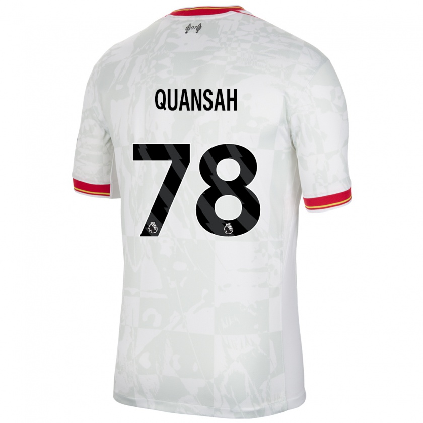 Kandiny Enfant Maillot Jarell Quansah #78 Blanc Rouge Noir Troisieme 2024/25 T-Shirt