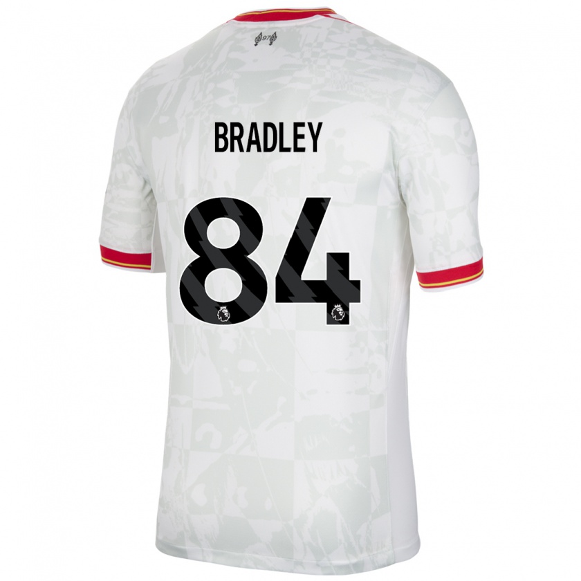 Kandiny Enfant Maillot Conor Bradley #84 Blanc Rouge Noir Troisieme 2024/25 T-Shirt