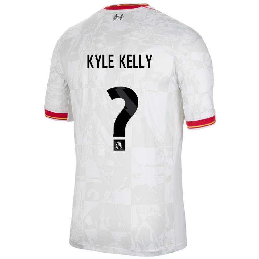 Kandiny Enfant Maillot Kyle Kelly #0 Blanc Rouge Noir Troisieme 2024/25 T-Shirt