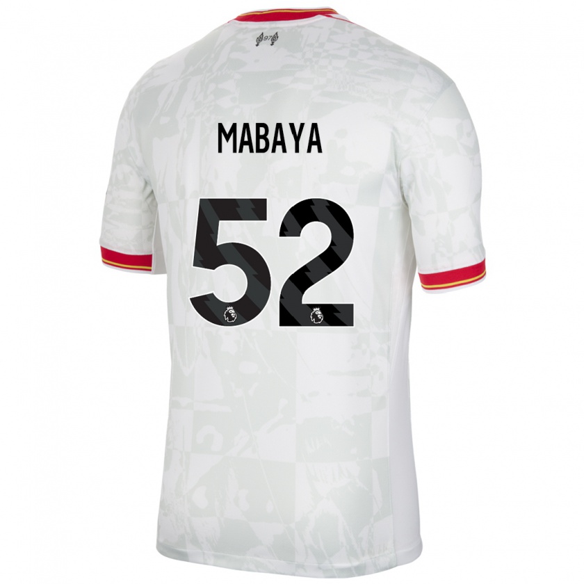 Kandiny Enfant Maillot Isaac Mabaya #52 Blanc Rouge Noir Troisieme 2024/25 T-Shirt