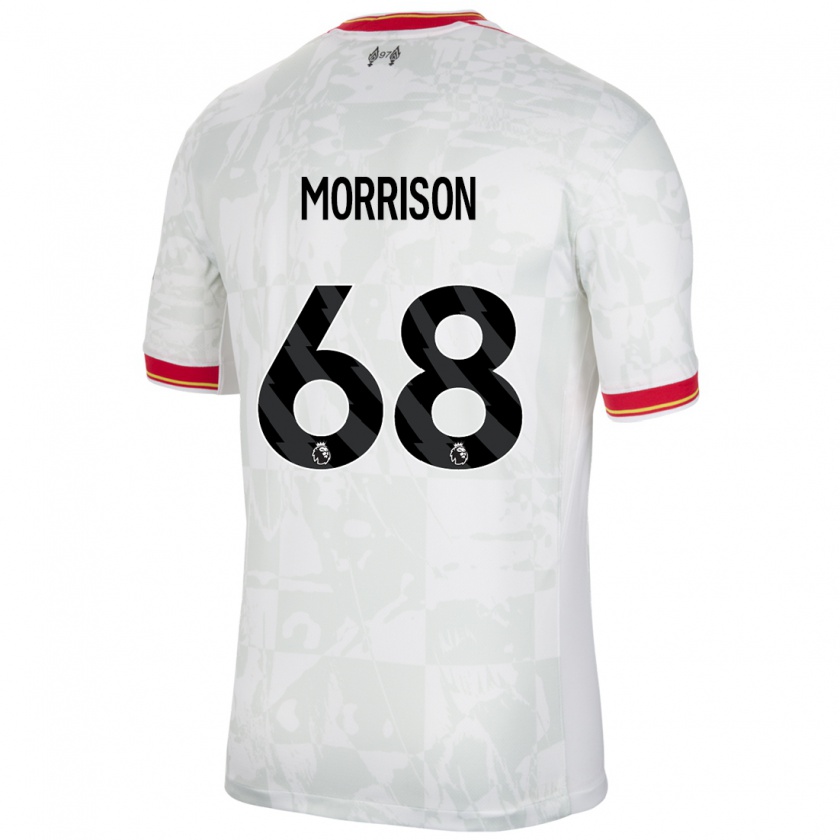 Kandiny Enfant Maillot Kieran Morrison #68 Blanc Rouge Noir Troisieme 2024/25 T-Shirt