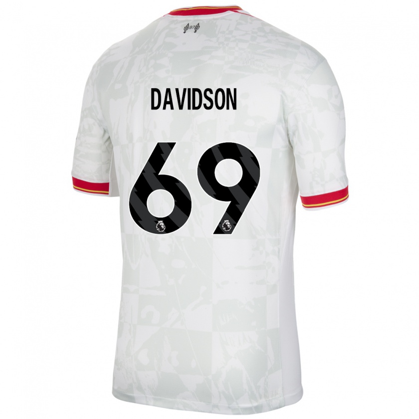 Kandiny Enfant Maillot Josh Davidson #69 Blanc Rouge Noir Troisieme 2024/25 T-Shirt