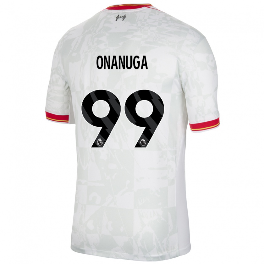 Kandiny Enfant Maillot Fola Onanuga #99 Blanc Rouge Noir Troisieme 2024/25 T-Shirt