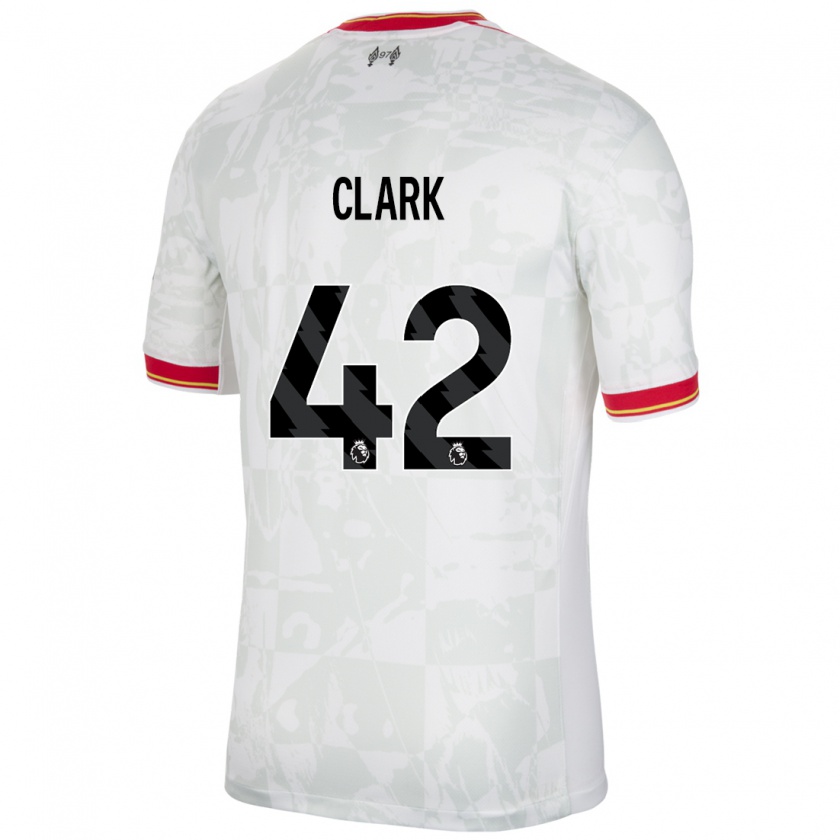 Kandiny Enfant Maillot Bobby Clark #42 Blanc Rouge Noir Troisieme 2024/25 T-Shirt