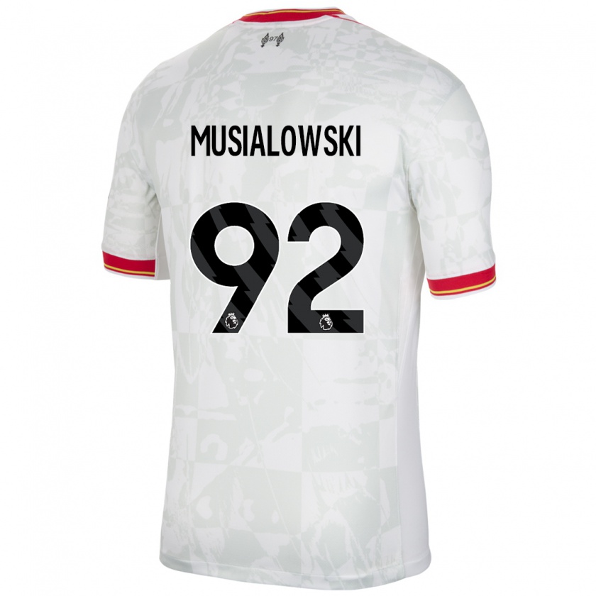 Kandiny Enfant Maillot Mateusz Musialowski #92 Blanc Rouge Noir Troisieme 2024/25 T-Shirt