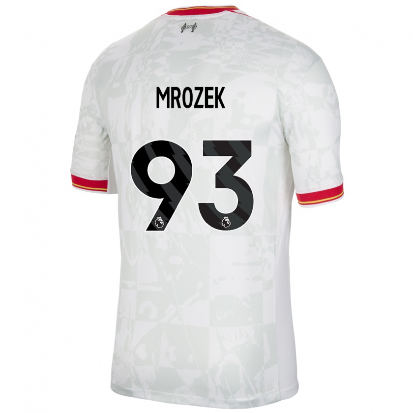 Kandiny Enfant Maillot Fabian Mrozek #93 Blanc Rouge Noir Troisieme 2024/25 T-Shirt