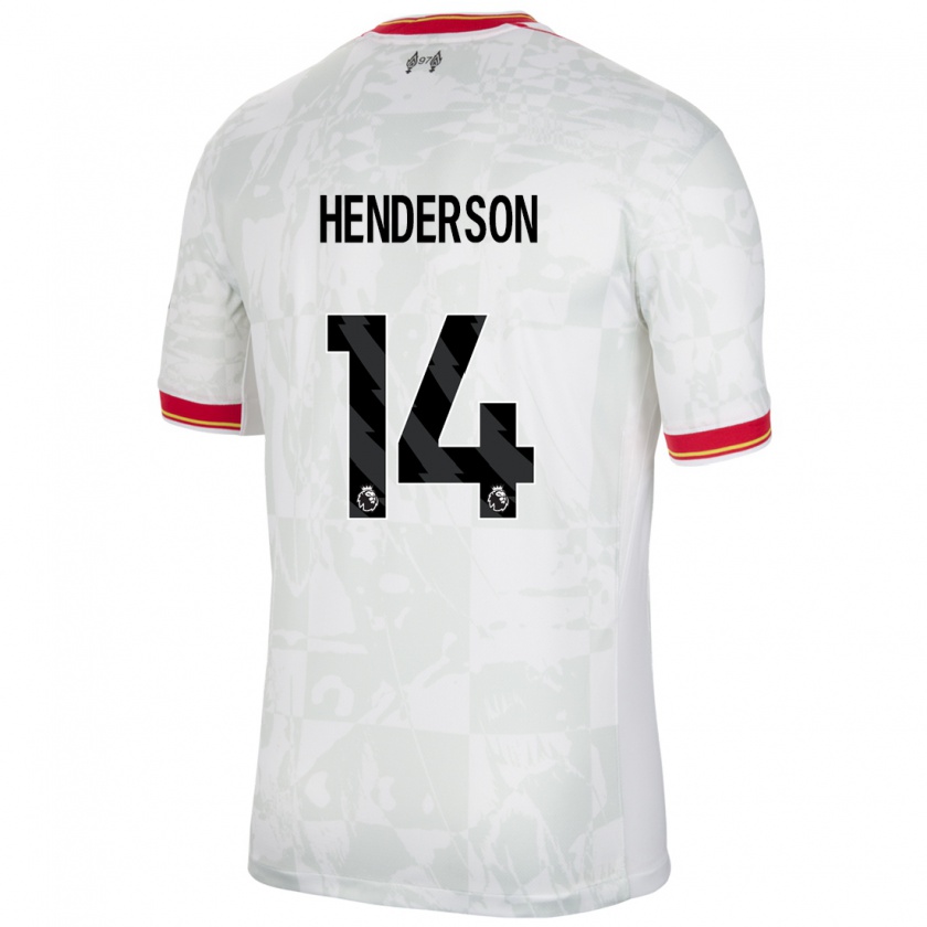 Kandiny Enfant Maillot Henderson #14 Blanc Rouge Noir Troisieme 2024/25 T-Shirt