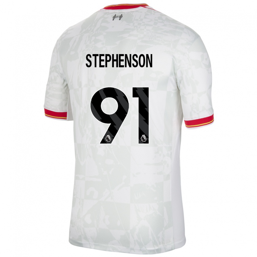 Kandiny Enfant Maillot Luca Stephenson #91 Blanc Rouge Noir Troisieme 2024/25 T-Shirt