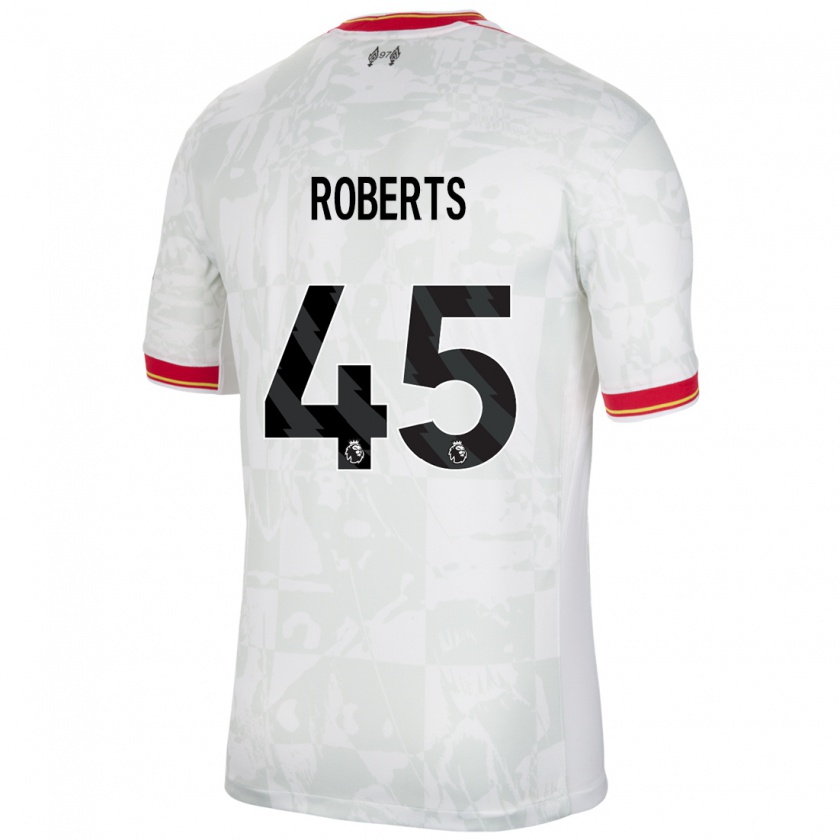 Kandiny Enfant Maillot Iwan Roberts #45 Blanc Rouge Noir Troisieme 2024/25 T-Shirt