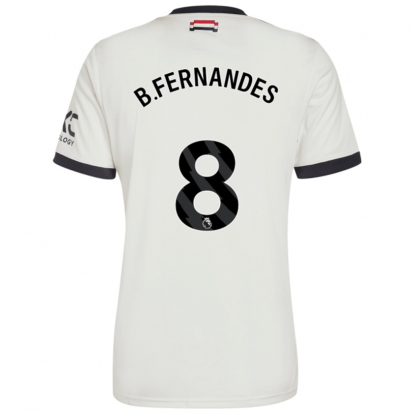 Kandiny Enfant Maillot Bruno Fernandes #8 Blanc Cassé Troisieme 2024/25 T-Shirt