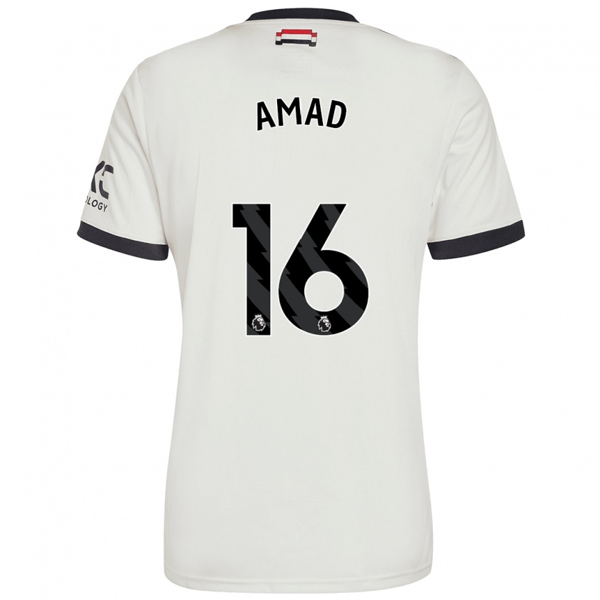 Kandiny Enfant Maillot Amad Diallo #16 Blanc Cassé Troisieme 2024/25 T-Shirt