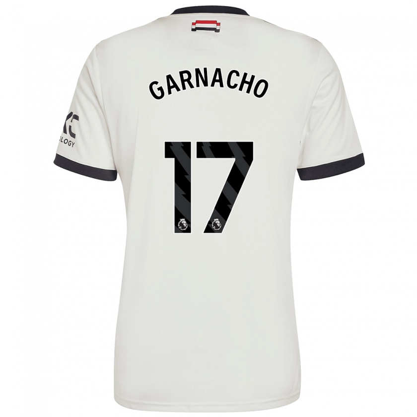 Kandiny Enfant Maillot Alejandro Garnacho #17 Blanc Cassé Troisieme 2024/25 T-Shirt