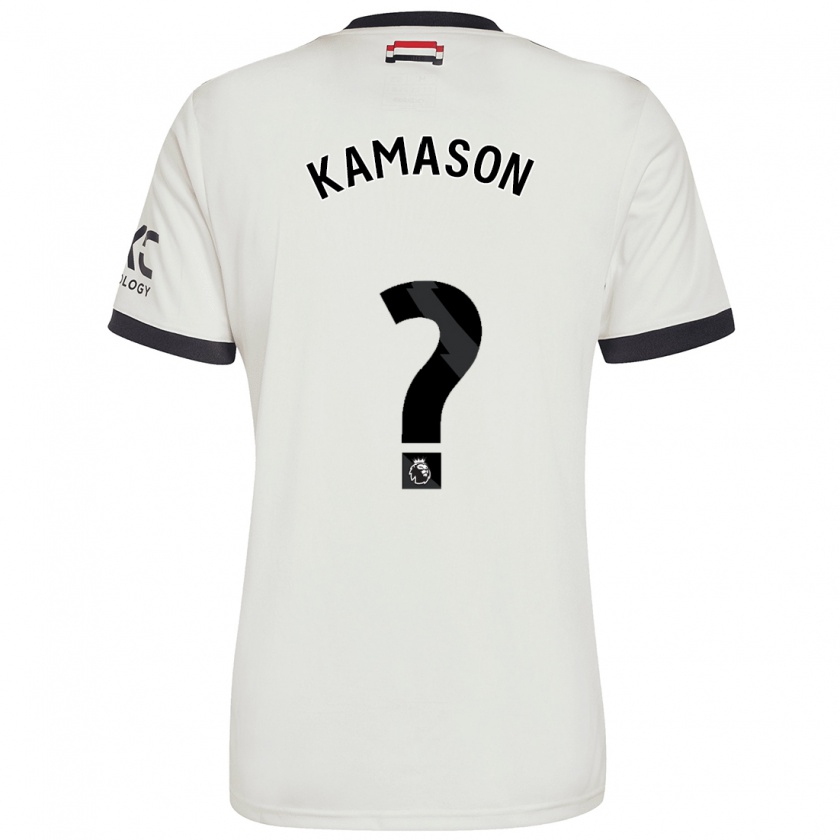 Kandiny Enfant Maillot Jaydan Kamason #0 Blanc Cassé Troisieme 2024/25 T-Shirt