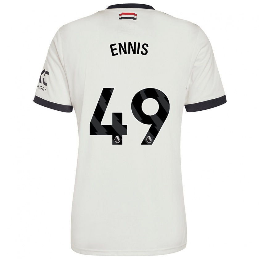 Kandiny Enfant Maillot Ethan Ennis #49 Blanc Cassé Troisieme 2024/25 T-Shirt