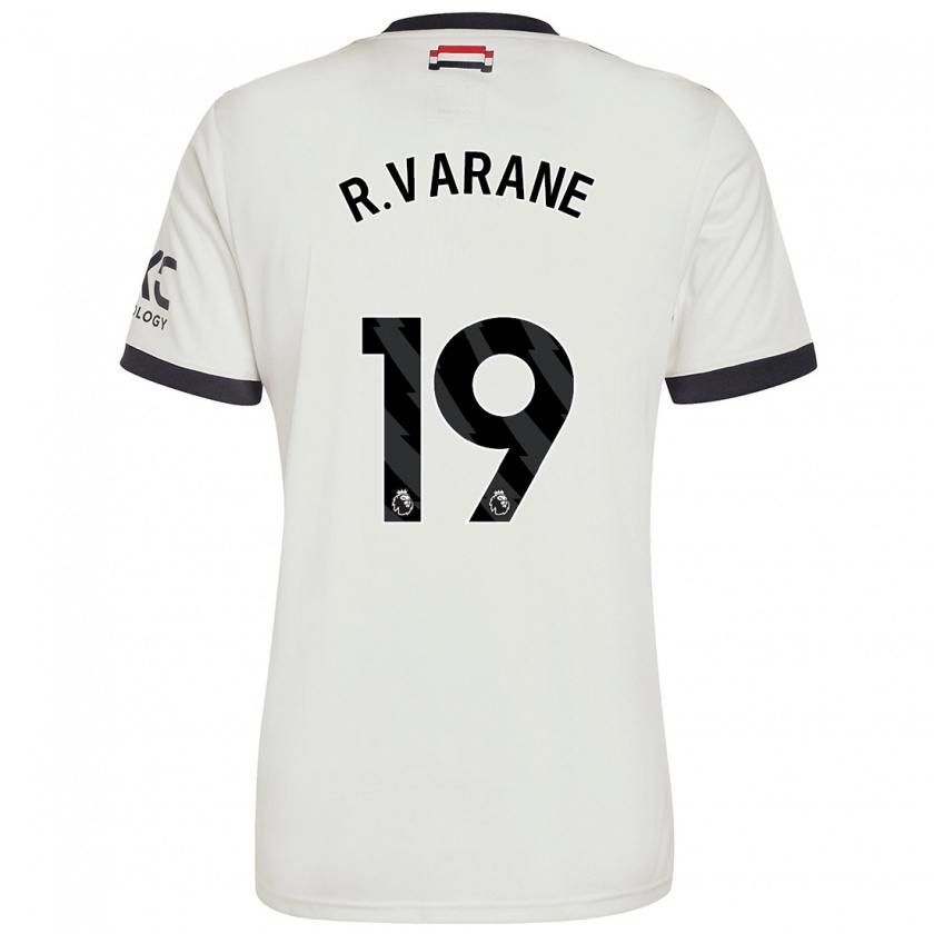 Kandiny Enfant Maillot Raphaël Varane #19 Blanc Cassé Troisieme 2024/25 T-Shirt