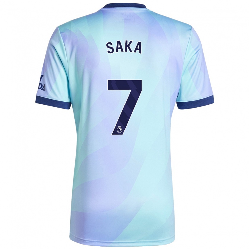 Kandiny Enfant Maillot Bukayo Saka #7 Aqua Troisieme 2024/25 T-Shirt