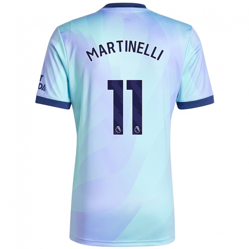 Kandiny Enfant Maillot Gabriel Martinelli #11 Aqua Troisieme 2024/25 T-Shirt